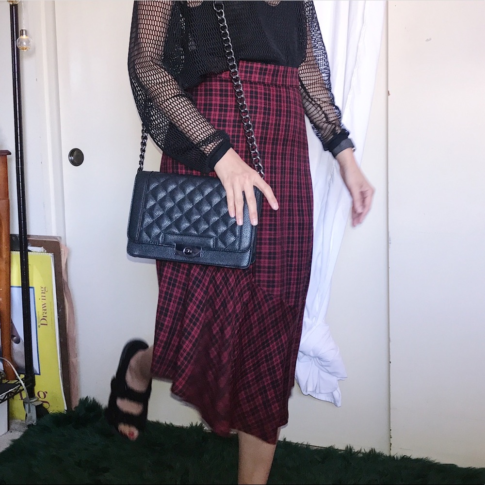 Sanctuary Assmmetrical Plaid Skirt Small